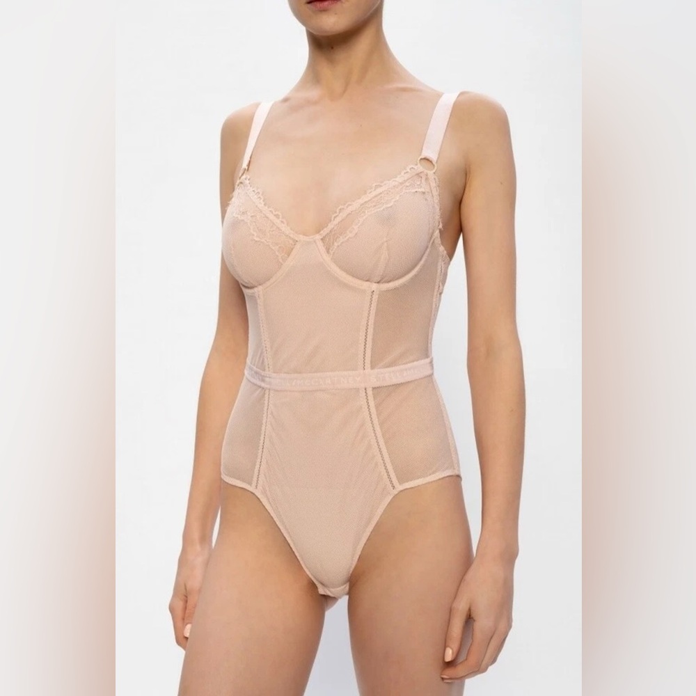 NWT Stella McCartney “Bea Treasuring” Lace Bodysuit – Blush Pink (Size Small)